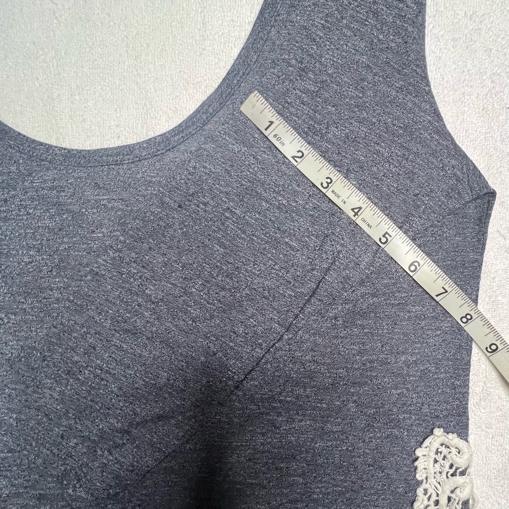 Moa Moa Womens Blouse 3/4 Sleeve White Crochet Lace On Sides Large - Picture 4 of 5